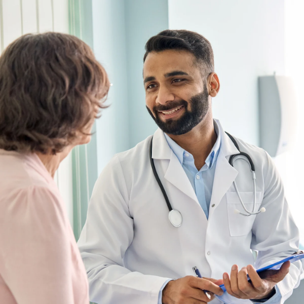 Doctor speaking with a patient