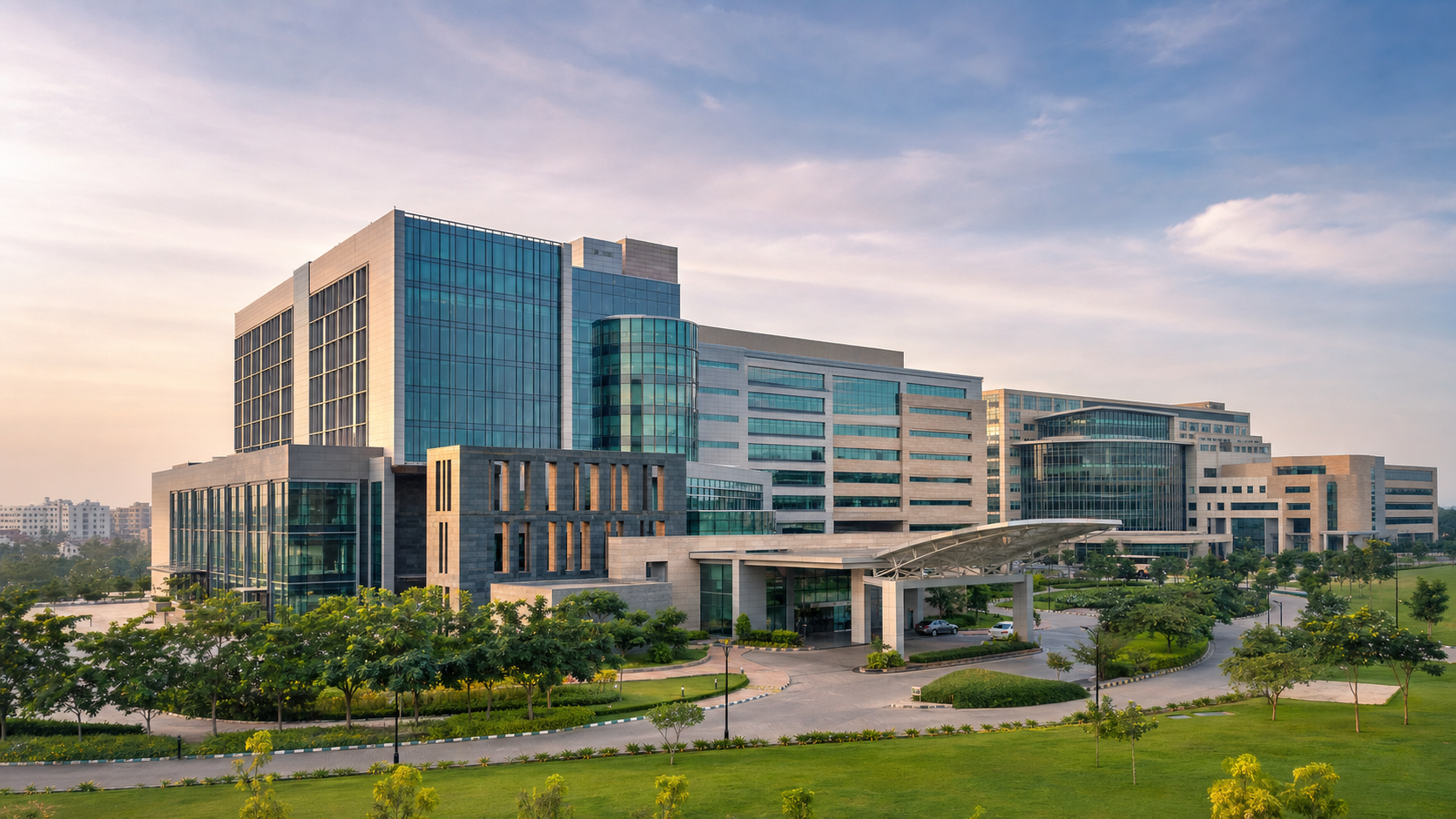 Modern partner hospital campus